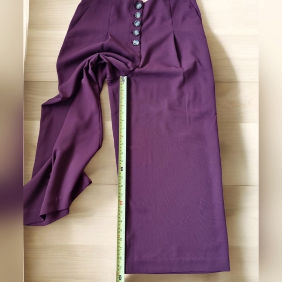 Reitmans Burgundy High Waist Wide Leg Palazzo Pants - Picture 6 of 10